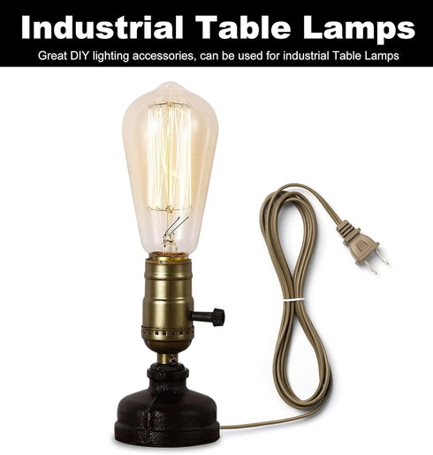 Qc Lamp Making Kit, Lamp Parts for Repair Replacement or Rewire Table and Floor Lamps, 3 Way Socket 12 Foot Matching Cord and Essential Hardware, ...