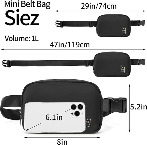 Waist Pack for Women and Men, Fanny Pack Purse with Adjustable Strap, Waterproof, Large Capacity, for Travel Hiking (Black),Sport,gift, Small...
