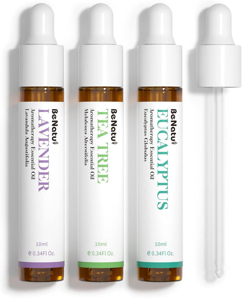 Benatu Essential Oils Set (Tea Tree Lavender Eucalyptus) for Home, Organic Relax Scent Aromatherapy Gift for Women and Men, Natural Fragrance for ...