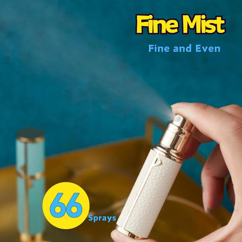 Travel Perfume Atomizer Bottle, Refillable Perfume Mini Spray Bottles, Genuine Leather Cologne Dispenser, Portable Empty Perfume Spray Bottle (Bla...