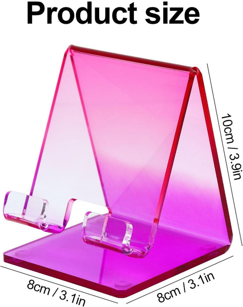 Acrylic Cell Phone Stand, Portable Phone Holder for Desk Universal Stand Holder with Non-Slip Dock for Home Kitchen Office Bathroom (Purple)...