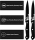 Stapava Steak Knives Set of 8, Stainless Steel Steak Knife Set Black, Sharp Serrated Dinner Knives Matte with Laser Pattern for Kitchen Restaurant...