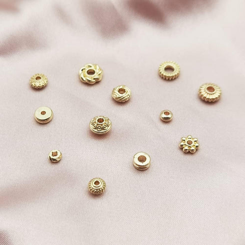 INSPIRELLE 120pcs Spacer Beads Gold Plated Long-Lasting Heishi and Rondelle Bead for Jewelry Bracelet Necklace Making...