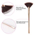 Fan Makeup Brush For Highlighter, Blush, Flutty&Powder Cosmetic Tool w/Long Handle& Anti-Champagne Gold Brush...