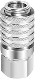 PD242 Series Steel Test Port and Diagnostic Equipment Quick Coupler with Female Pipe Thread, 1/8" Body Size, 1/4"-18 NPTF Thread Size, 2.12" Lengt...