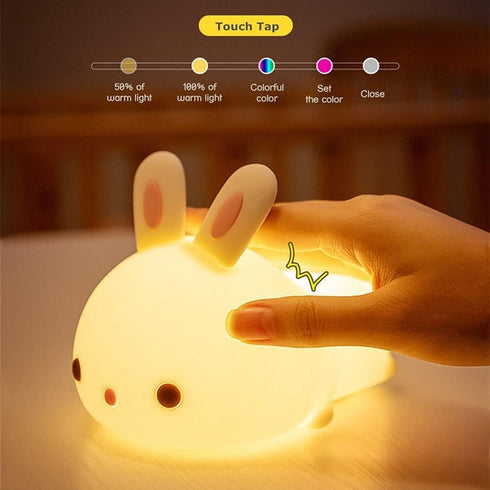 Cute Kids Night Light Night Lamp Night Lights for Kids Bedroom Toddler Baby Portable Silicone Battery Led Nightlight Nursery (Cute Bunny)...