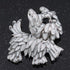White Enamel Yorkie Puppy Dog Brooch In Rhodium Plating - 4cm Length...