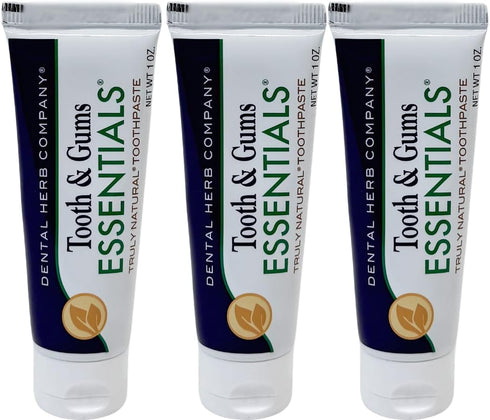 Dental Herb Company - Travel Toothpaste 1oz, (3 Pack) Truly Natural Fluoride-Free and SLS-Free - Superior Defense Against Bleeding and Irritated G...