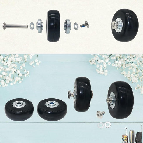 70mm x 24mm 2 Pcs Luggage Suitcase Replacement Wheels, Rubber Swivel Caster Wheels Bearings Repair Kits...