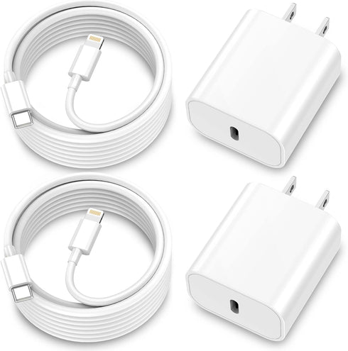 for iPhone Charger Fast Charging, MFi Certified USB C Wall Charger with 2Pack 6FT USB C to Lightning Cable, for iPhone Cable Fast Charging Compati...