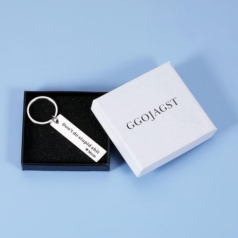 Son Gifts from Mom Don't Do Stupid St Keychain Gifts to Daughter Birthday Christmas Valentine's Day Gifts for Teenagers Boys Girls Kids Funny Grad...
