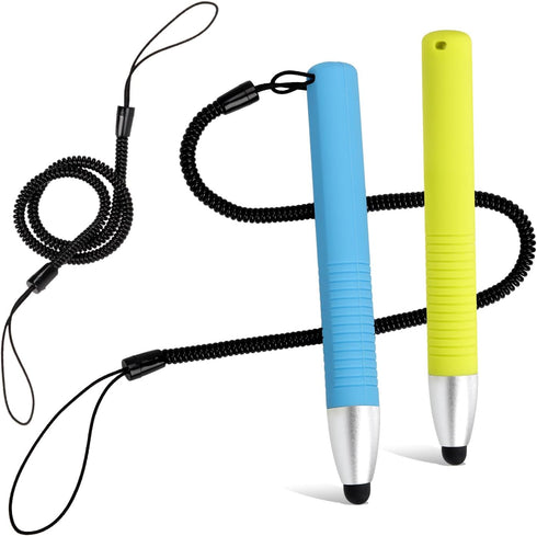 2pcs Kid-Friendly Stylus Pens for Touch Screens, Capacitive Stylus Pen with Spring Cord, Kid Tablet Stylus Pen Children's Crayon Stylus Pen for To...