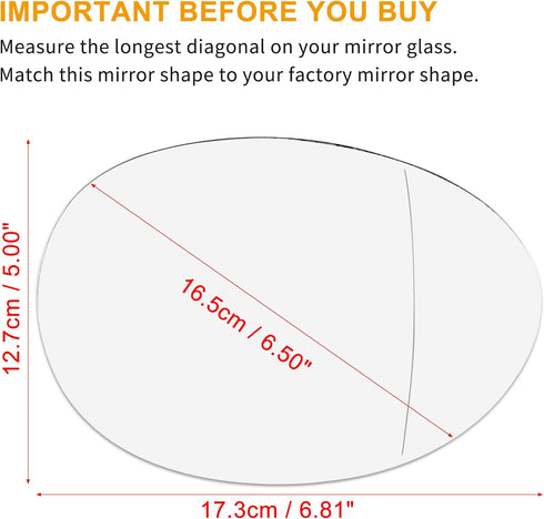 X AUTOHAUX Car Rearview Mirror Glass Replacement with Backing Plate Heated Right Passenger Side for BMW for Mini Cooper Countryman Clubman...