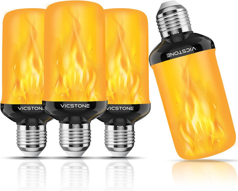 Upgraded LED Flame Light Bulbs, 4-Mode Flickering Light Bulbs with Upside Down Effect, E26 27 Fire Light Bulb for Porch Party Patio Home Halloween...