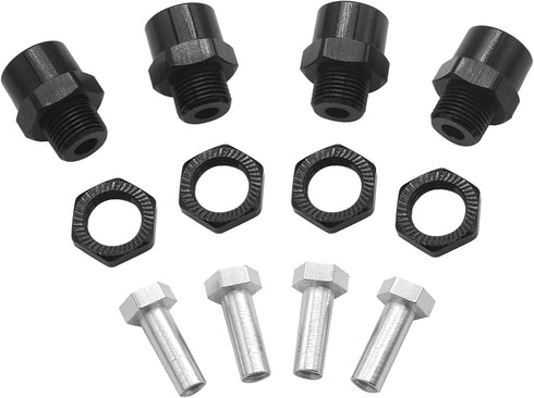 4Pack Share Goo Metal 12mm to 17mm Wheel Hex Drive Hub Adapter Conversion 15mm Offset Extension Compatible with Tamiya Axial RC4WD Traxxas HPI Him...