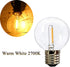 G40 Globe Replacement Bulbs C9/E17 Intermediate Base 1W G40 Shatterproof Waterproof Clear Plastic LED Filament Bulb Warm White 2700K Outdoor Strin...