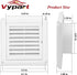 4" Louvered Vent Cover by Vypart Exterior Wall Air Vent Cap Replacement with Fabric Fine Screen,Vent Louvered Outdoor Dryer Vent Cover with 4 Screws,Easy Install