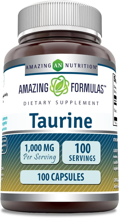 Amazing Formulas Taurine Supplement | 1000 Mg per Serving | 100 Capsules | Non-GMO | Gluten-Free | Made in USA...