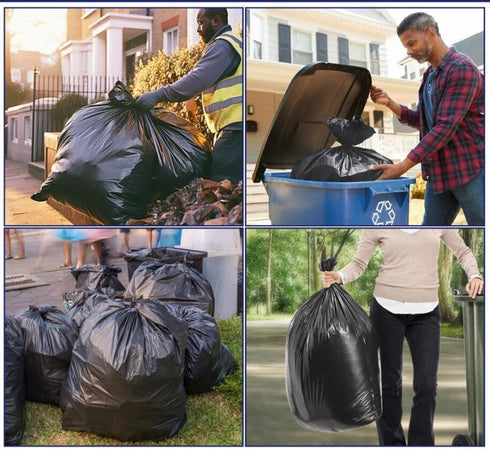 8 Gallon 60 Counts Strong Trash Bags Garbage Bags by Teivio, Bathroom Trash Can Bin Liners, Medium Plastic Bags for home office kitchen, Black...