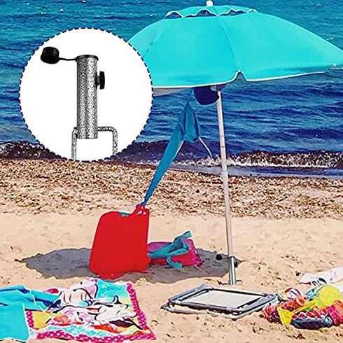 Umbrella Anchor Patio Umbrella Steel Frame Base Stands Anchor Outdoor Metal Ground Grass Umbrella Base Holder Stands for Flag, Umbrella and Fishin...