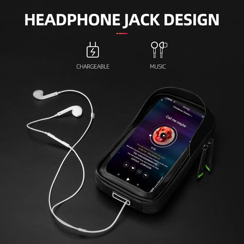 ROCKBROS Bike Bag Waterproof Top Tube Phone Bag Front Frame Mountain Bicycle Touch Screen Cell Phone Holder Pouch Compatible with iPhone X, 8 Plus...