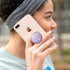 Clear Crystal Collapsible Expandiing Mobile Phone Grip Stand Holder for Smartphones and Tablets Cell Phone Accessory (Purple Glitter)...