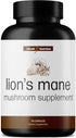 Organic Lions Mane Capsules - Lions Mane Supplement with Reishi, and Cordyceps - Immune Health & Cognitive Supplement - Mushrooms & Lion's Mane Mu...