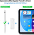Pencil Charger Adapter for Apple Pencil 1st Generation, USB C to for Lightning Adaptor Charging Dongle Connector Accessories Bluetooth Pairing Onl...