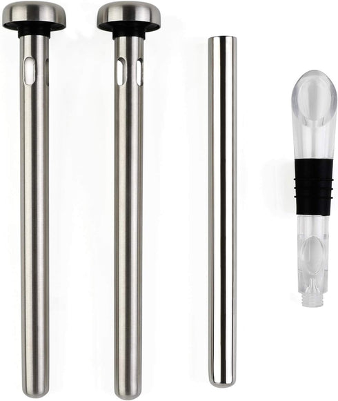 Beer Chiller Sticks Wine Chilling Rod for Bottles Set Stainless Steel Beverage Cooler...