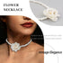 Gangel Big Flower Necklace Choker Pearl Choker Necklace White Flower Necklaces Choker Vintage Floral Choker Prom Flowers Necklace Jewelry for Wome...