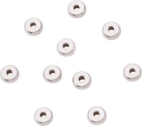 LiQunSweet 100 Pcs 304 Stainless Steel Flat Round Bead Spacers Metal Loose Disc Beads for DIY Bracelet Jewelry Making - 5x2mm...