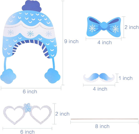 27 Pieces Snowflake Photo Booth Props Kit, Holiday and Winter Wonderland Party Decorations for Winter/Wedding/Christmas/Holiday Party Supplies...