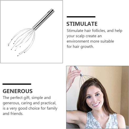 Healifty Head Massage Tingler Scalp Massager Scratcher Electric Gripper Claw Head Spa for Deep Relaxation Hair Stimulation for Women Men without B...
