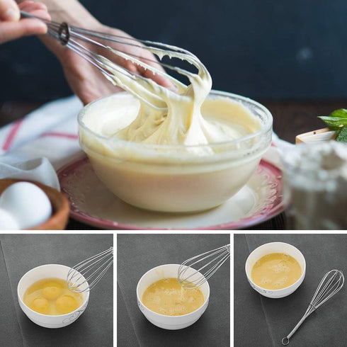 Whisks for Cooking Set, Stainless Steel Wisker for Baking, Blending, Rust-Proof Balloon Wire Whisker Egg Whisk Hand Mixers (8 in + 12 in, 2)...