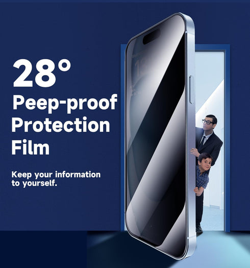 MAGIC JOHN 2 Pack for iPhone 15 6.1 inch Privacy Glass Screen Protector, Auto Dust-Elimination Installation, Bubble Free, Easy Installation......