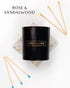 Benevolence LA Rose & Sandalwood Scented Candle | Soy Candles, Black Candle for Home | Gifts for Women and Men | Home Fragrance | Aromatherapy | 8...