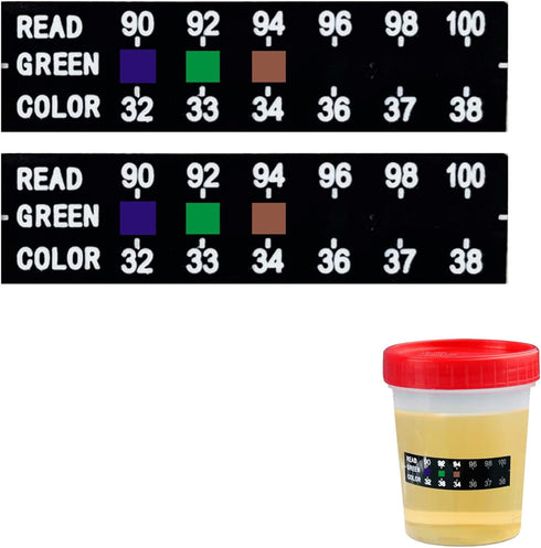 80 Piece Temperature Strips for Urine Drug Testing and Analysis, Disposable Adhesive Urine Test Strip Sticker 90 to 100 Degrees Fahrenheit, 0.4mm ...