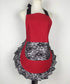 Hyzrz Cute Lace Flirty Apron with Pocket, Fun Retro Sexy Cooking Pinup Aprons for Women Girls (Red)...