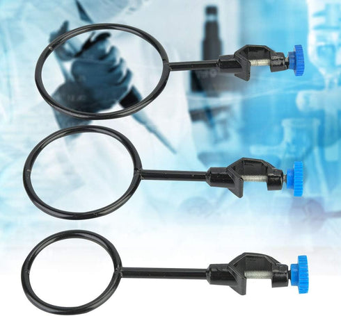 3 Pcs Laboratory Support Stand Clamps, Iron Steel Close Ring Black Coating Retort Clamp Support Ring Lab Stand Retort Set Set for Chemistry Physic...