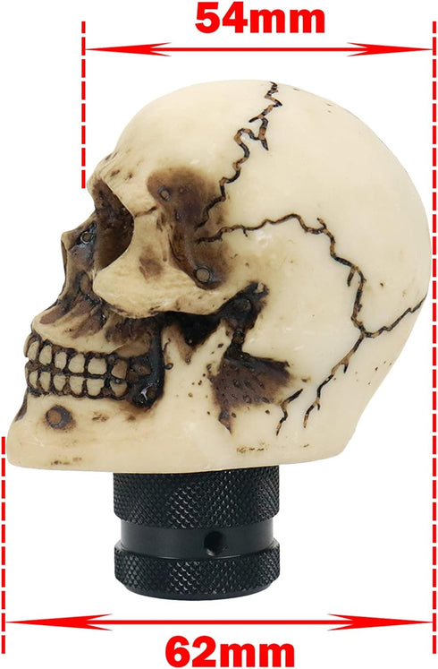 Resin Skull Gear Shift Knob, Crack Pattern Skull Shape Decorative Gear Universal Manual Shifter Knob for Car Modification...