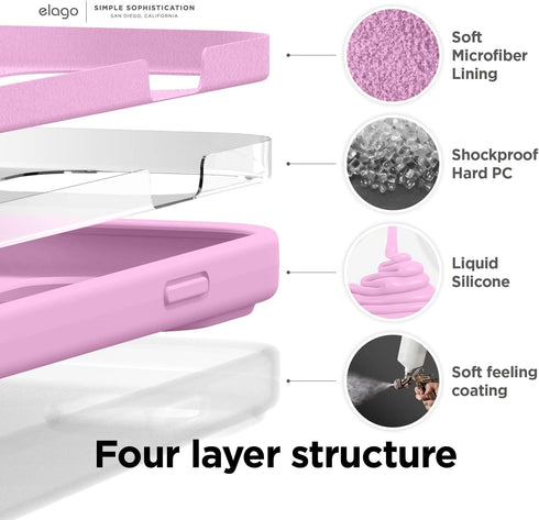 elago Compatible with iPhone 14 Plus Case, Liquid Silicone Case, Full Body Protective Cover, Shockproof, Slim Phone Case, Anti-Scratch Soft Microf...