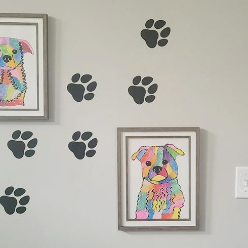 Dog Paw Stencils, Small and Large Bear Heart Paw Stencil Template Reusable Stencils for Painting on Wood Wall Furniture Home Decor (9 pcs paw)...