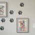 Dog Paw Stencils, Small and Large Bear Heart Paw Stencil Template Reusable Stencils for Painting on Wood Wall Furniture Home Decor (9 pcs paw)...