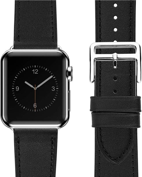 Leather Band Compatible with iWatch 42mm/44mm/45mm Genuine Leather Strap Bands Replacement for iWatch Series 1-8 Ultra 42/44/45/49 mm Bracelet Loo...