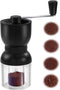 LHS Manual Coffee Grinder with Ceramic Burrs, Hand Coffee Bean Grinder with 2 Containers Adjustable Coarseness for Home, Office and Travelling...