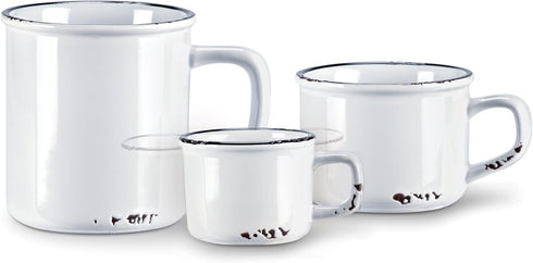 Abbott Collection 27-ENAMEL/CAP WHT Enamel Look Stoneware Cappuccino Mug, White...