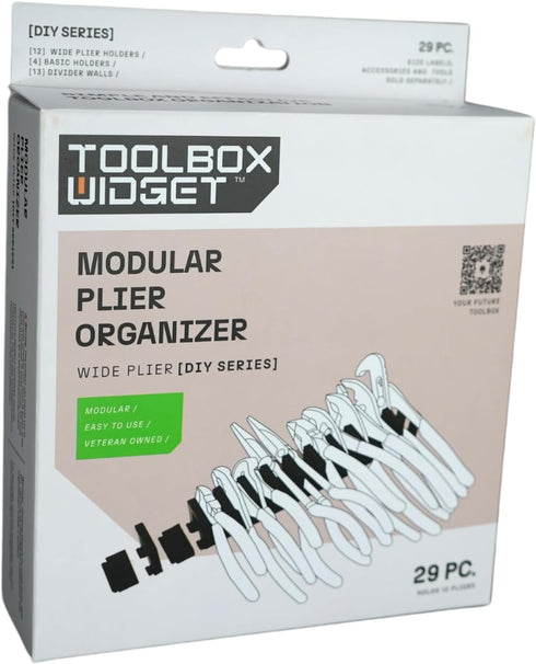 ToolBox Widget - Large Plier Organizer Rack for Tool Box Drawer,DIY Series, NON-MAGNETIC, Expandable and Modular, Holds 12 Large Pliers, Connects ...