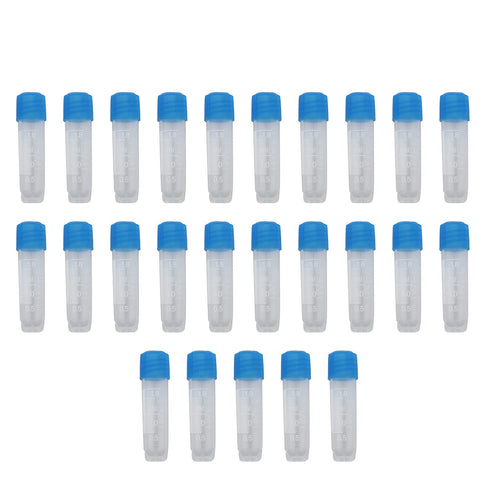 25PCS Plastic 1.8ml Frozen Tube Cryopreservation Tube with Cap and Frosted Scale Cold Storage Centrifuge Container...