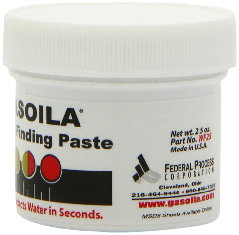 Gasoila Water Finding Paste - Fuel Water Detection Gasoline, Diesel, Kerosene, Petroleum | 2.5 oz Jar | Quick Color Change | Reliable & Easy to Us...