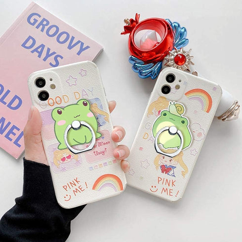 Phone Ring Holder Stand,Cute Phone Ring Stand Holder 360 Rotation Finger Ring Grip Stand for Cellphones,Smartphones and Tablets (2 Pack Frog Phone...